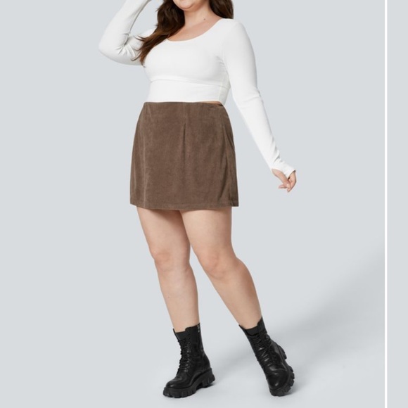 Halara 2-in-1 A Line Mini Corduroy Casual Skirt - Picture 1 of 8